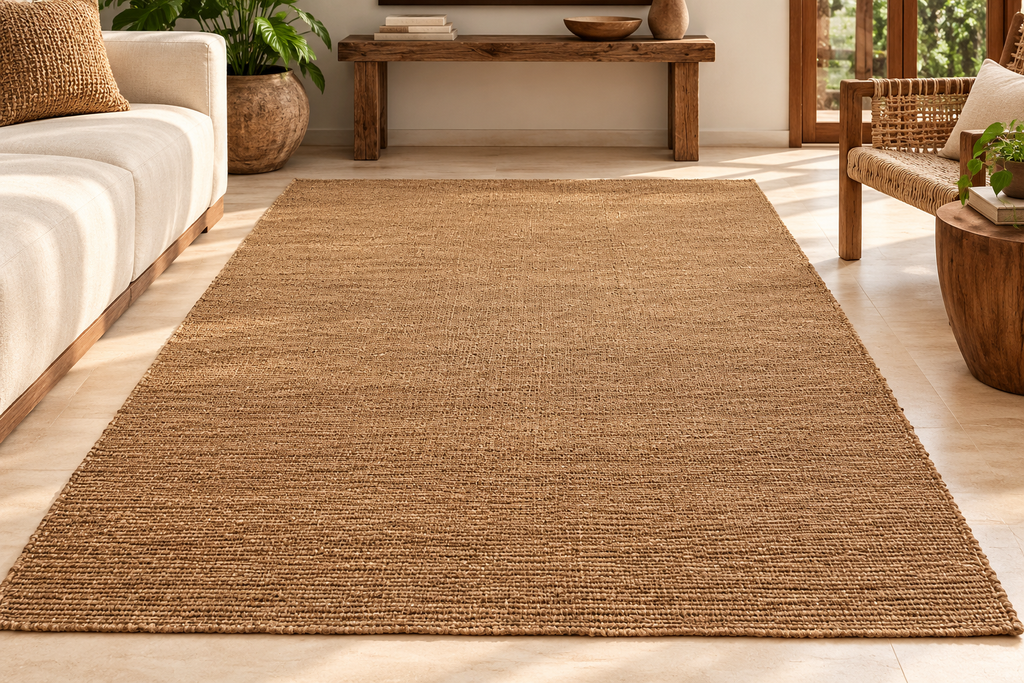 Water Hyacinth and Acrylic Wool Rug