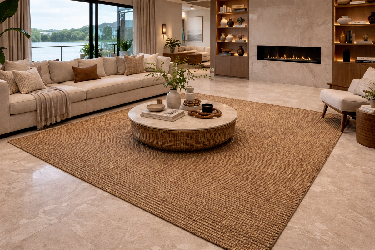Water Hyacinth Square Rug