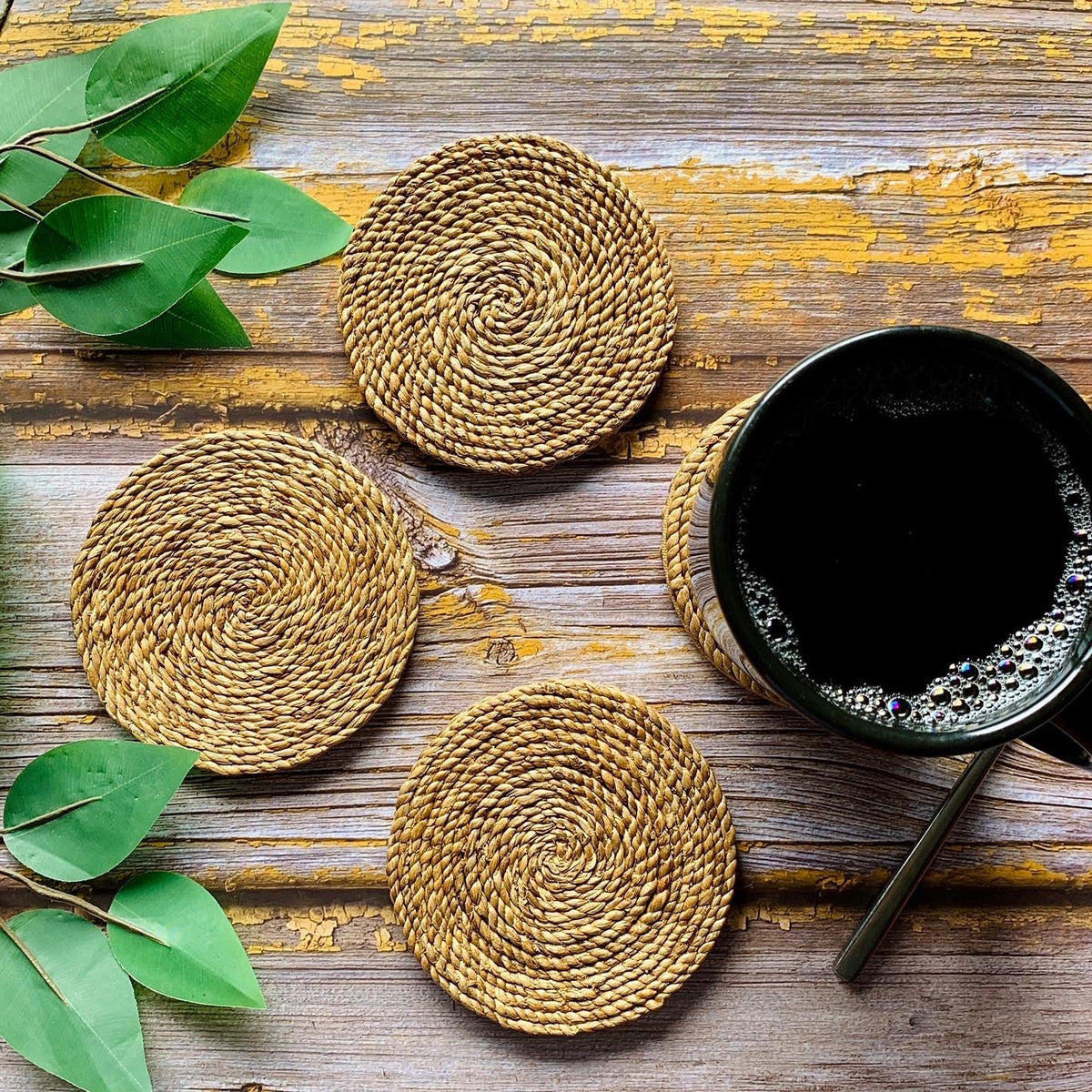 Water Hyacinth Coasters (Set of 4)