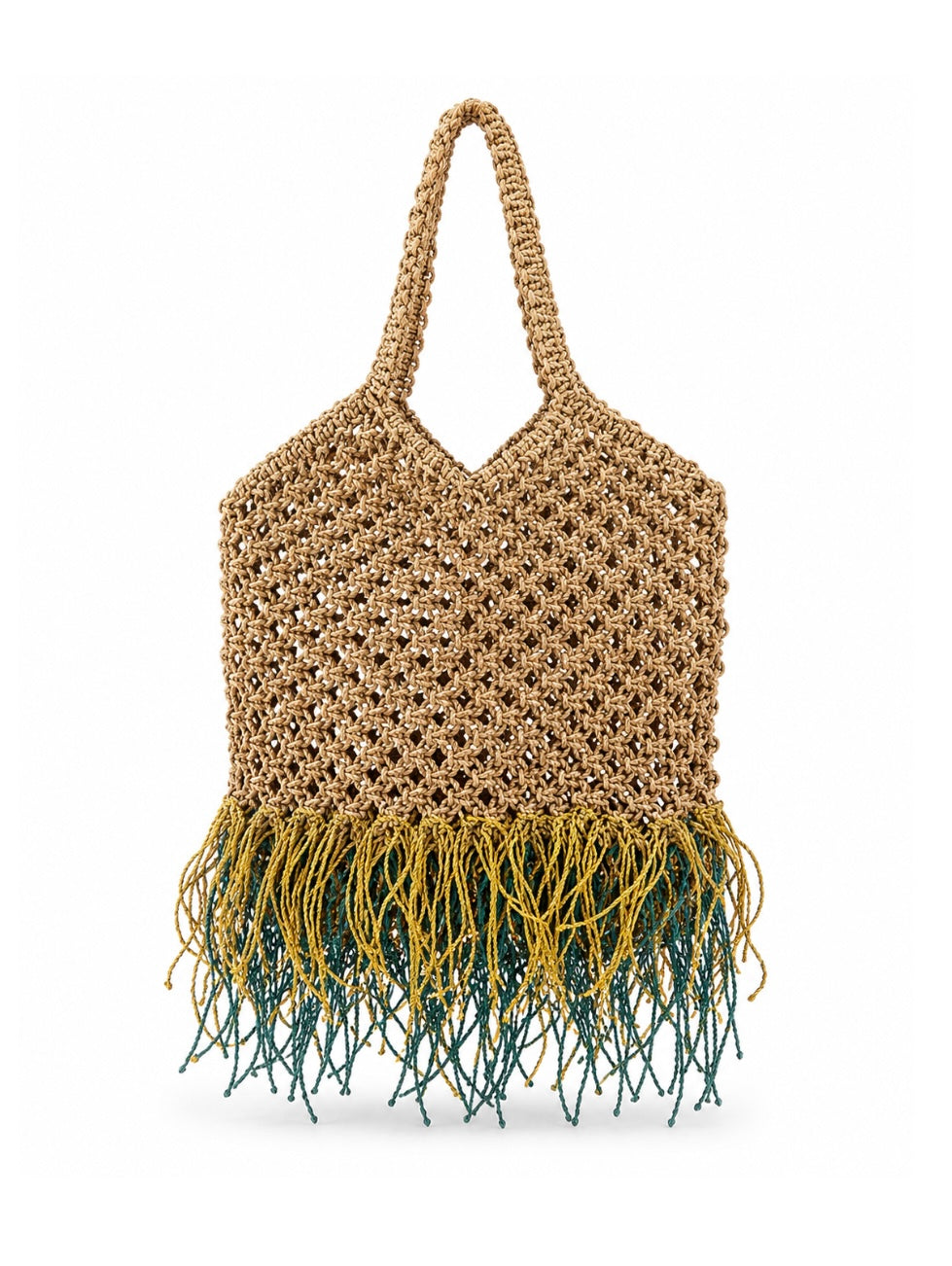Knotted Tote Bag with Long Fringes